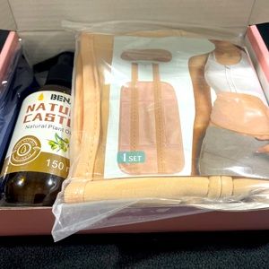 Castor Oil Pack - Castor Oil Wrap 4 Piece Kit -Includes Natural Plant Castor Oil